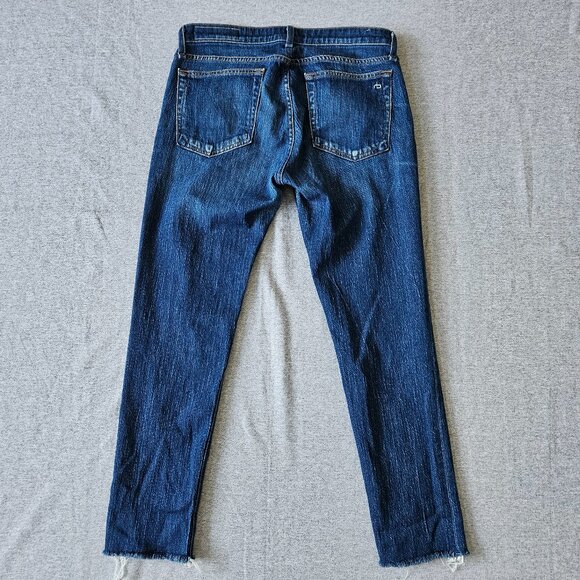 Rag & Bone Boyfriend Jeans Womens 28 Blue Denim Distressed Slim Fit Dre Low Rise - Picture 6 of 7